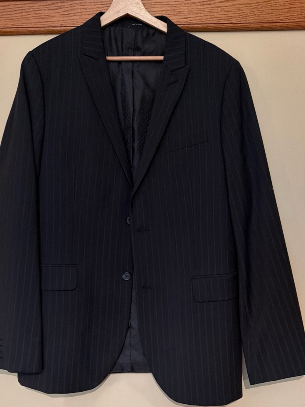 Express Men's Black Pinstripe Suit Jacket